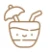 The image shows a cute line drawing of a coconut drink with a face. It has a small umbrella and a straw sticking out of it.